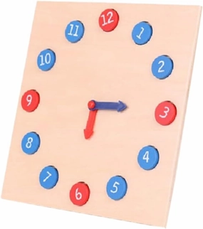 MAGICLULU Wooden Numbers Clock Multifunctional Educational Puzzle for Early Learning Cognitive Development Clock for Kindergarten Science Teaching Aid