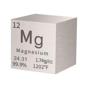 Magnesium Cube Metal Density Cubes Pure Metal High Density Element Cube for Element Collections Lab Experiment Periodic Table Collection DIY Teacher Science Creative Gift（Magnesium，1 Inch）