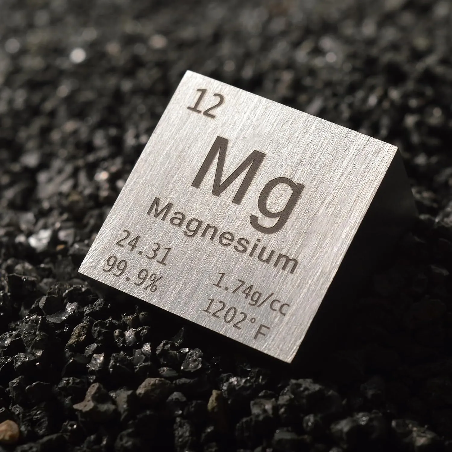 Magnesium Cube Metal Density Cubes Pure Metal High Density Element Cube for Element Collections Lab Experiment Periodic Table Collection DIY Teacher Science Creative Gift（Magnesium，1 Inch）