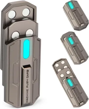 Magnetic Fidget Slider-Triple Glow-in-The-Dark Metal Fidget Toys,Push Card Office Magnetic Sliding Fidget Toy,ADHD Anxiety Stress Relief Toys,Ideal Gifts for Father Man & Friends (Green)