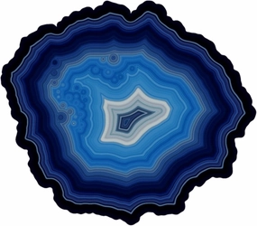 Maze-Like Cut Pattern Agate Puzzle, 180 Pieces with 4 Crystal-Themed Whimsies, 8 x 0.25 in, Blue