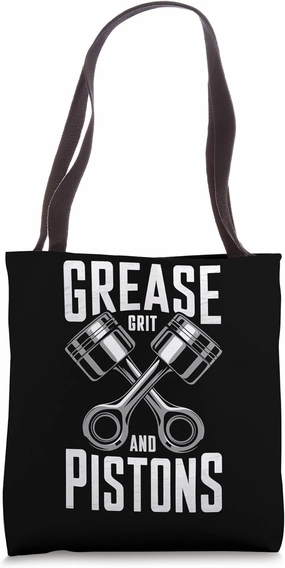 Mechanics Garage Life And Auto Car Guys Grease And Pistons Tote Bag