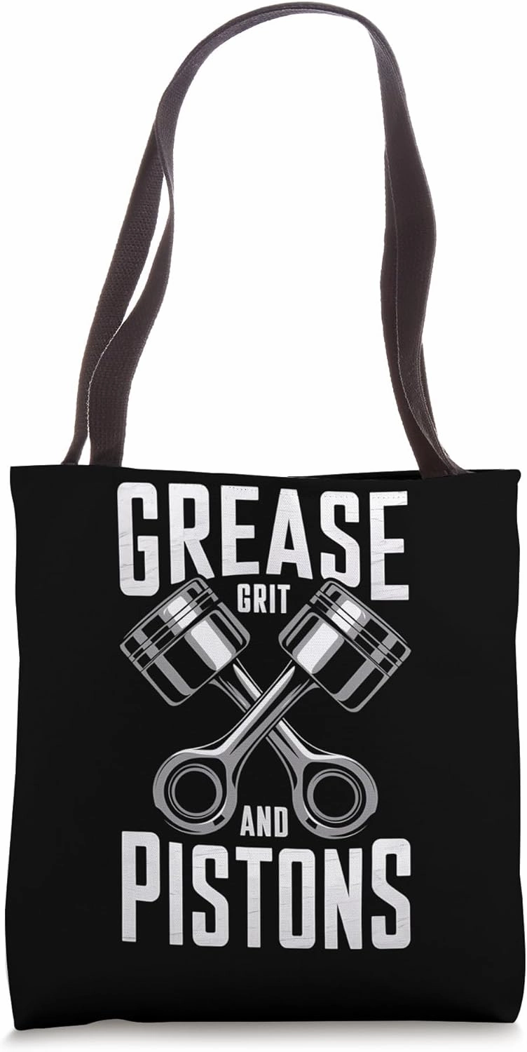 Mechanics Garage Life And Auto Car Guys Grease And Pistons Tote Bag