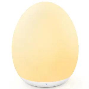 MediAcous Night Light for Kids, Egg Light for Nursery, 7 Colors Changing & Stepless Dimming, Soft Silicone Touch Night Lamp with 1 Hour Timer, Rechargeable Nursery Night for Breastfeeding