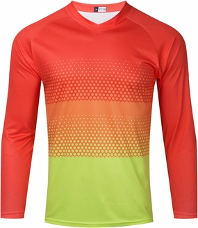 Men's Mountain Bike Jersey Long Sleeve Off-Road Clothing Downhill&Motocross Shirts Breathable/Moisture-Wicking Tops