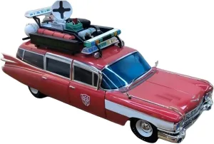 Metal Car Model 1:18 for Cadillac Ghostbusters ECTO Classic Car Model Adult Collection Vehicle Display Die Cast Vehicles