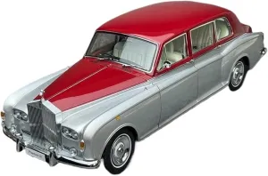Metal Car Model 1:18 for Rolls-Royce Sixth Generation Phantom VI Alloy Simulation Car Model Classic Vehicles Collection Die Cast Vehicles(Red Silver)
