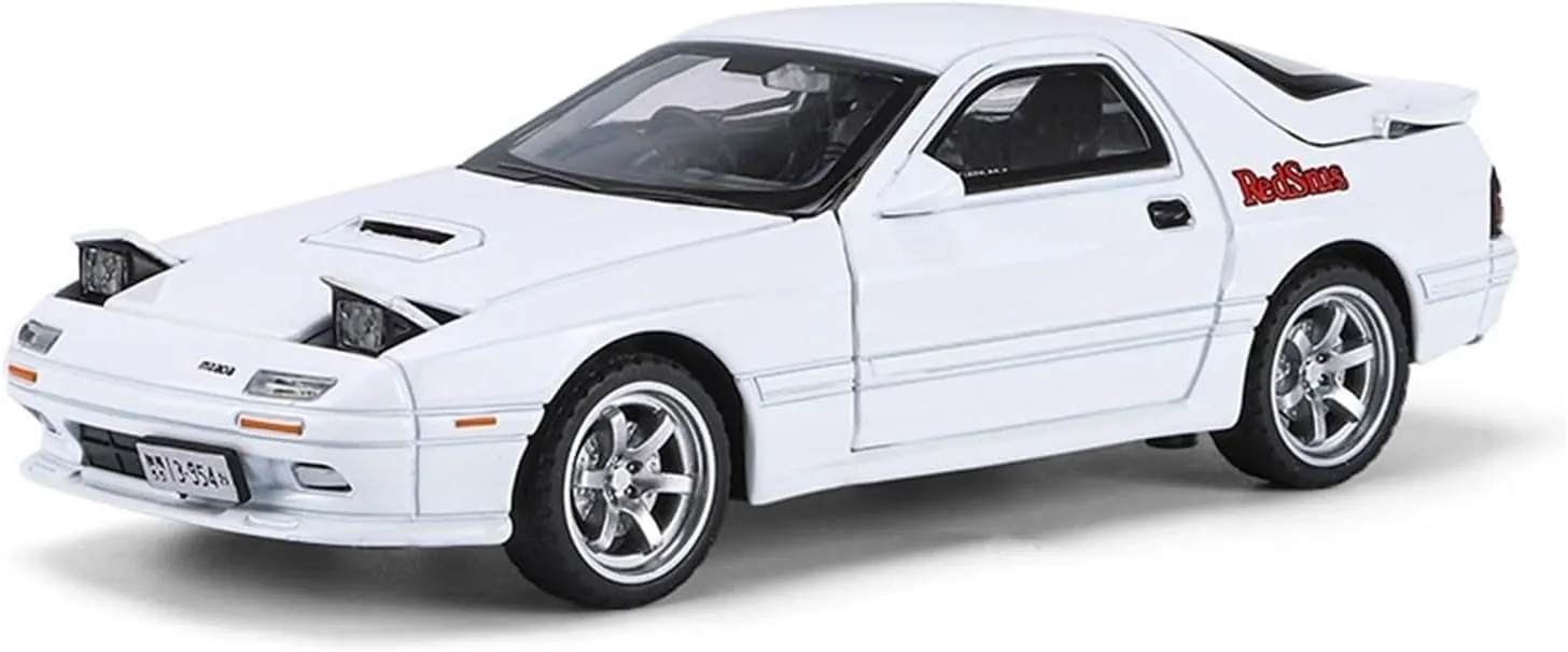 Metal Die Cast Toy Cars 1:24 for Mazda RX7 Alloy Casting Classic Cool Mini Sports Car Interesting Model Car for Home Or Office Décor(White)