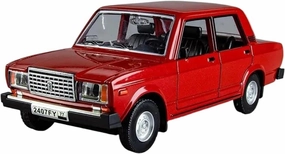 Metal Car Model 1 24 for Lada 2105 Sedan Alloy Classic Car Model Diecast Metal Vehicle Car Model Sound and Light Collection(Red)