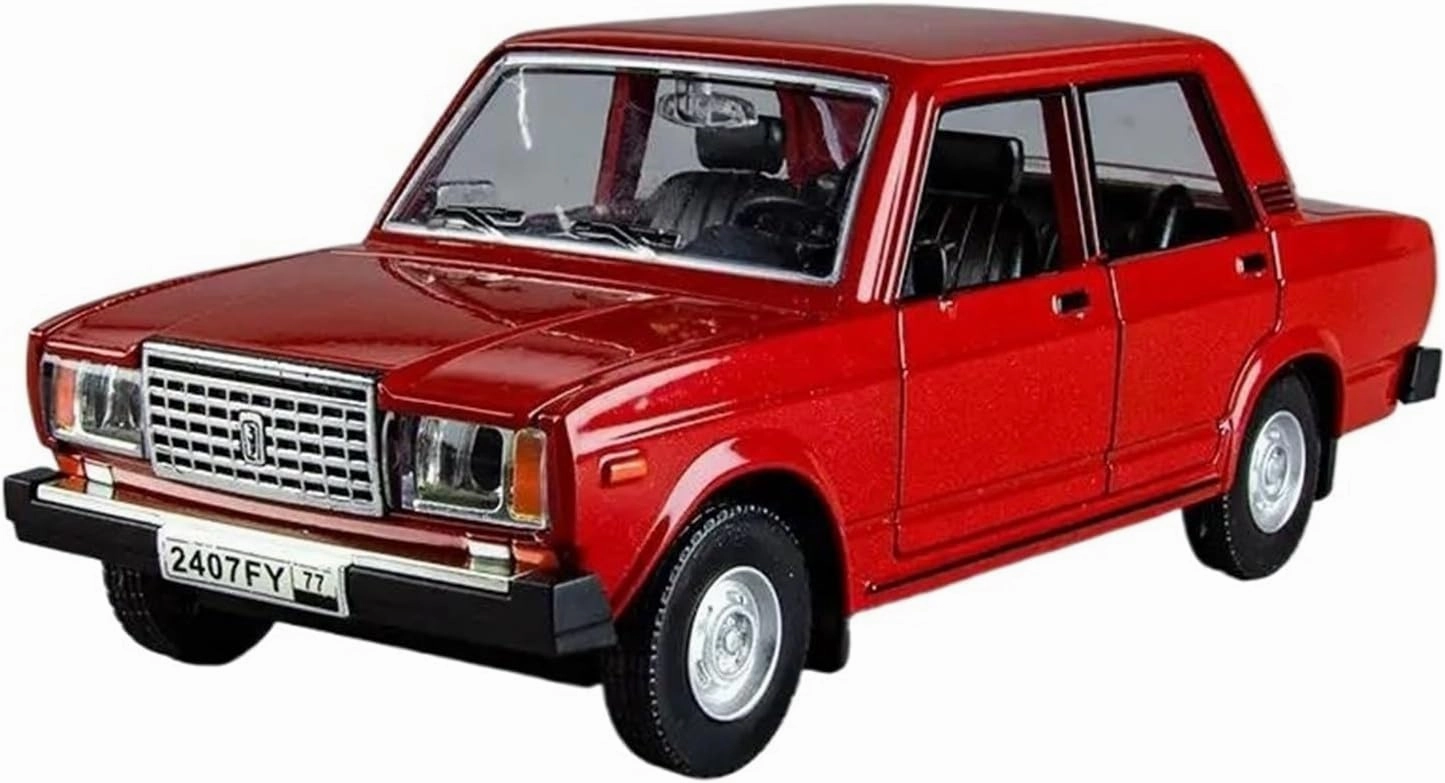 Metal Car Model 1 24 for Lada 2105 Sedan Alloy Classic Car Model Diecast Metal Vehicle Car Model Sound and Light Collection(Red)