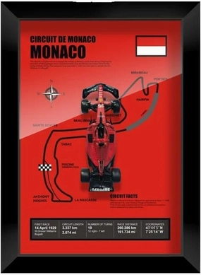 Metal Car Model 1:43 for Ferrari 599 GTO LaFerrari 488 GTB Photo Frame Version Alloy Sports Car Model Collection Decoration Die Cast Vehicles(Monte Carlo Circuit)
