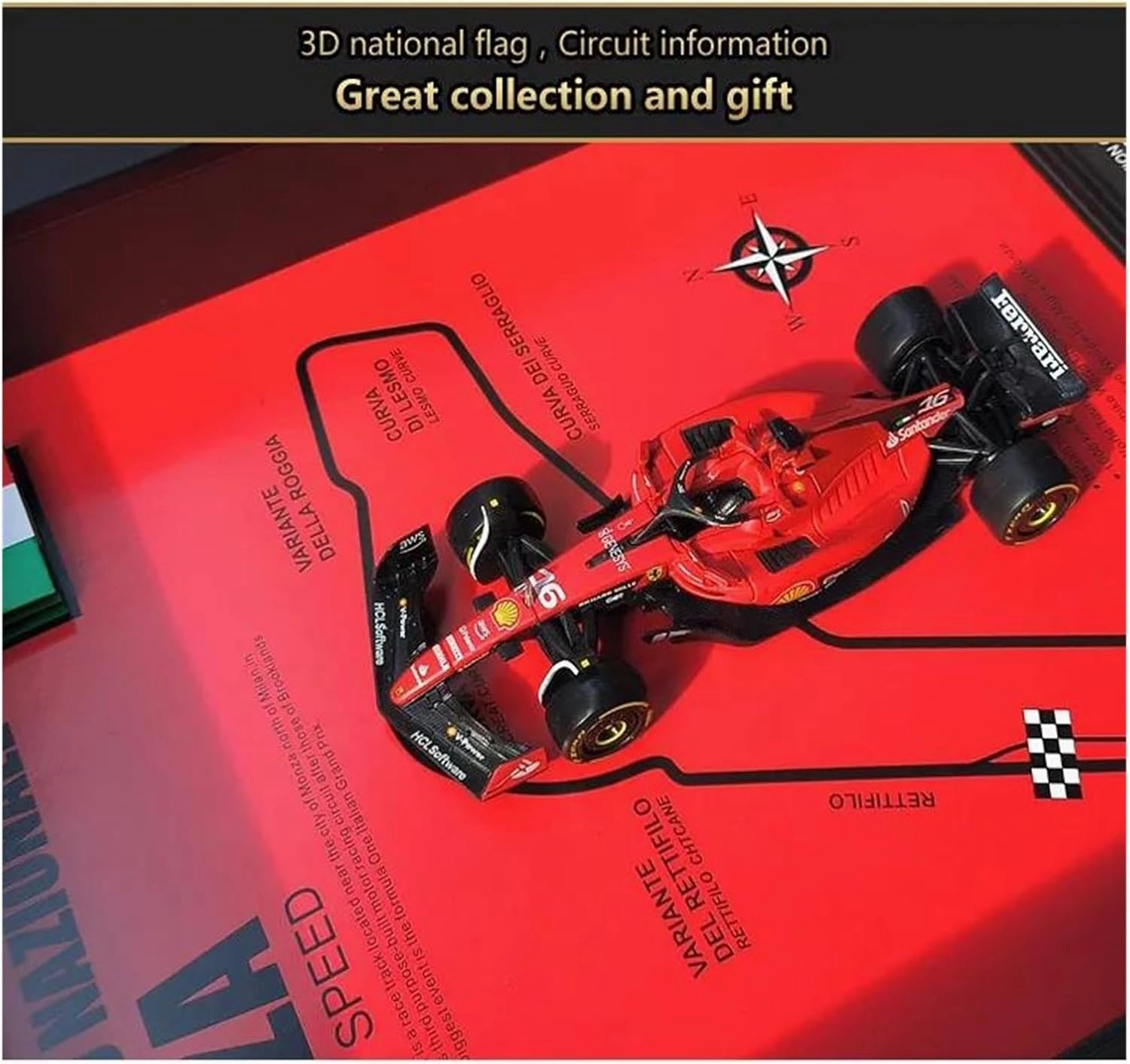 Metal Car Model 1:43 for Ferrari 599 GTO LaFerrari 488 GTB Photo Frame Version Alloy Sports Car Model Collection Decoration Die Cast Vehicles(Monte Carlo Circuit)
