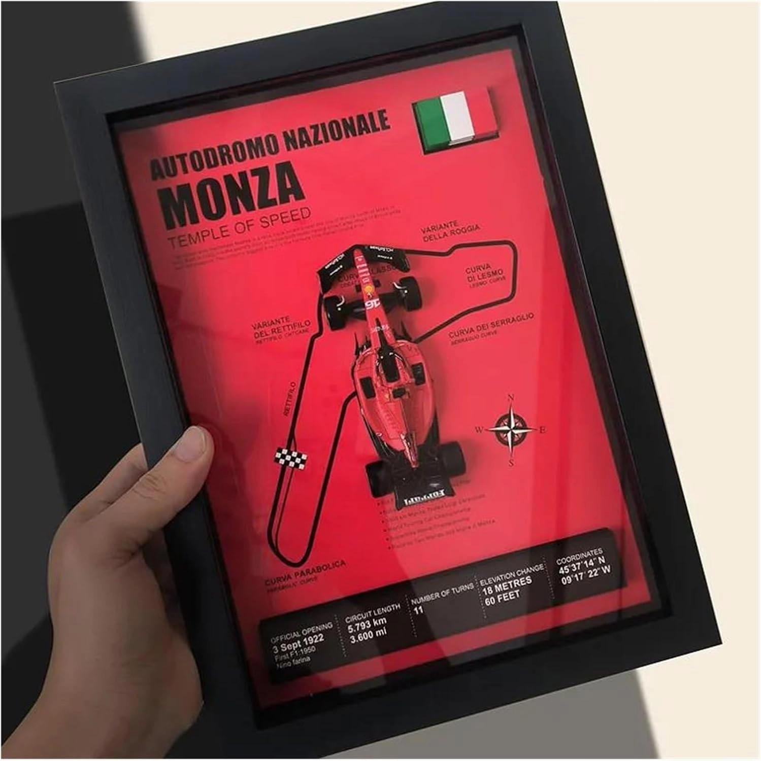Metal Car Model 1:43 for Ferrari 599 GTO LaFerrari 488 GTB Photo Frame Version Alloy Sports Car Model Collection Decoration Die Cast Vehicles(Monte Carlo Circuit)