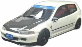 Metal Car Model 1:43 for Honda Civic EG6 Spoon JDM Simulation Car Model Resin Collection Vehicle Die Cast Vehicles