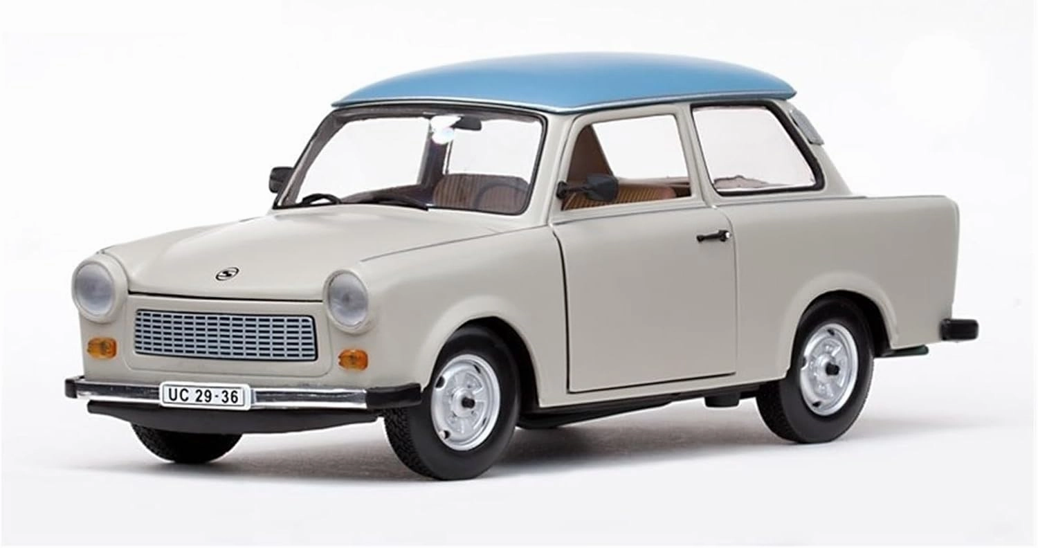 Metal Die Cast Toy Cars 1/18 for Quanbin Trabant 601 White Simulation Die Casting Model Car for Arts Craft Home Desktop Decoration for Home Or Office Décor