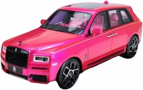 Metal Vehicles Toys 1:18 for Rolls-Royce Cullinan Pink Green Retro Decorative Alloy Car Model Collector's Window Display Home Or Office Décor(Pink)