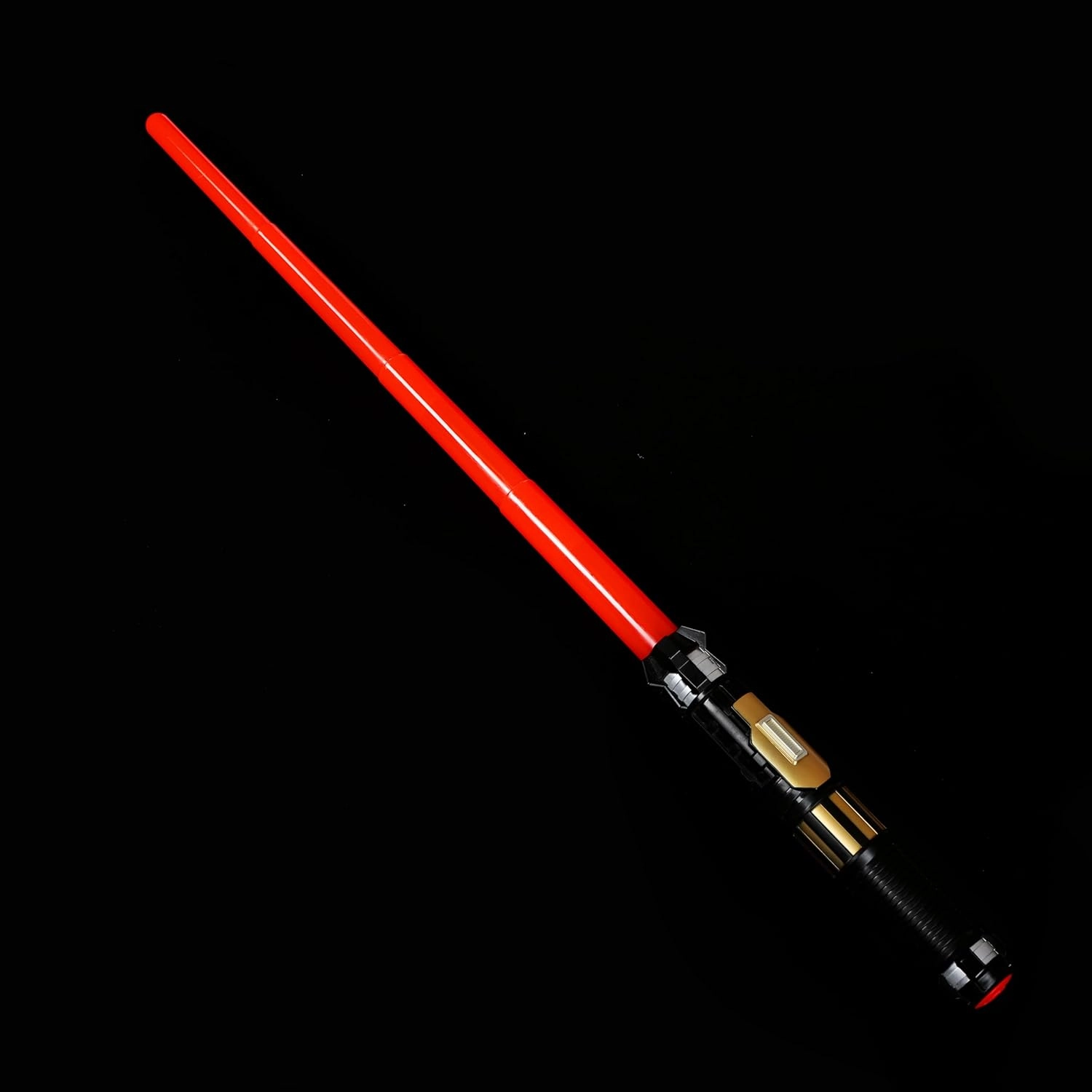 MewduMewdu Light up Saber Toy (Fully Retracted) with Electronic Lights & FX Sound Effect for Kids and Adults, LED Light Expandable Light Sword Toy as Halloween Party, Holiday, Birthday Gift (Red)