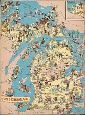 Michigan Wooden Map Jigsaw Puzzle Toys for Adults USA of State Map Decorate Puzzle Games 500 Piece