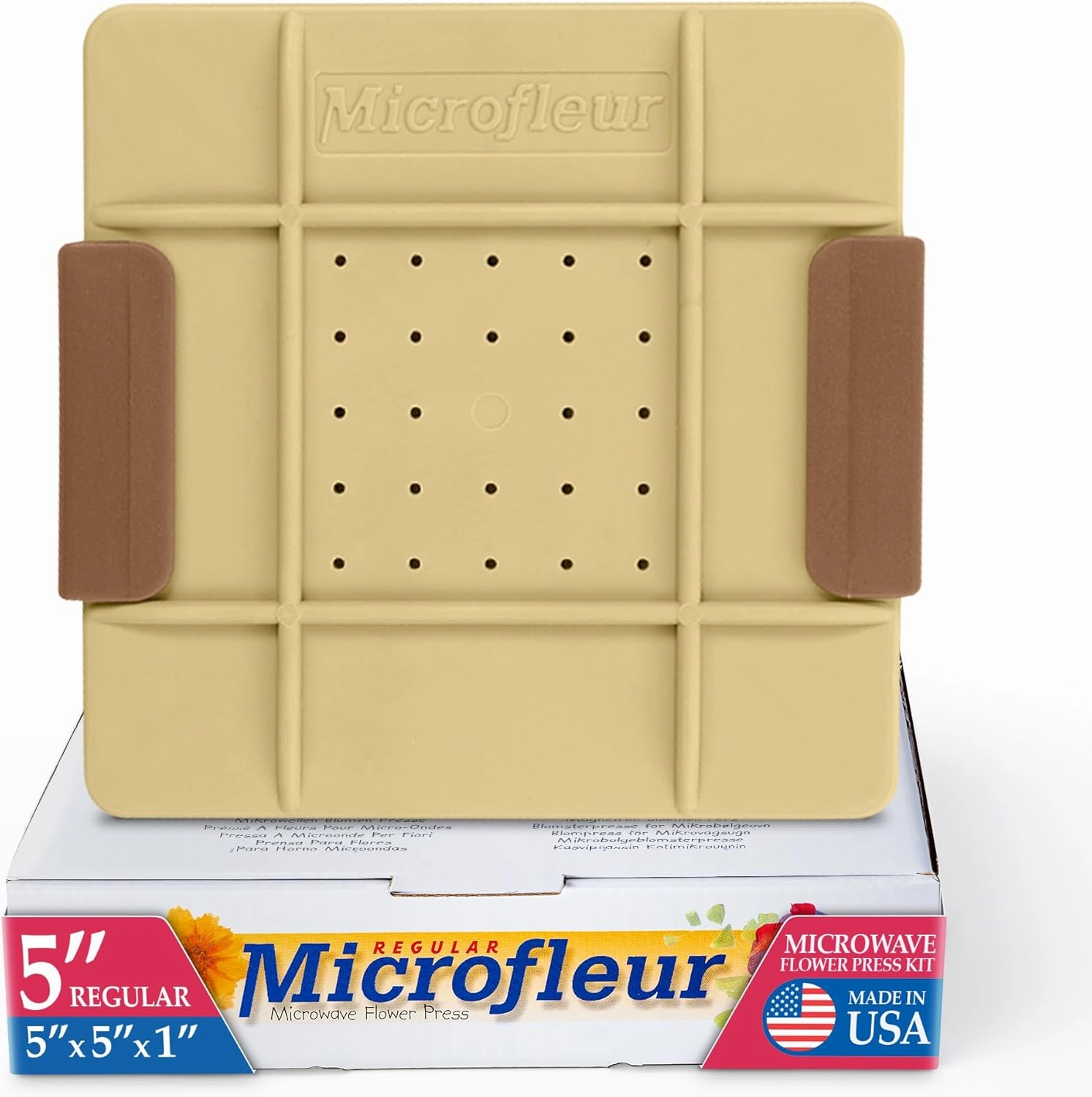 Microfleur Microwave Flower Art Press Kit for Kids and Adults - DIY with Washable Absorbent Cloth, Ideal for Plant Lovers 5" (13 cm)