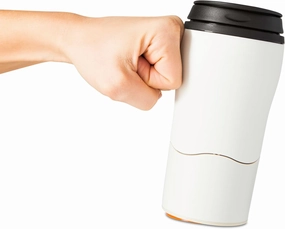 Mighty Mug Plastic Travel Mug, No Spill Double Wall Tumbler, Cold/Hot, Cup-Holder Friendly, Dishwasher Safe, (Cream, 12oz)