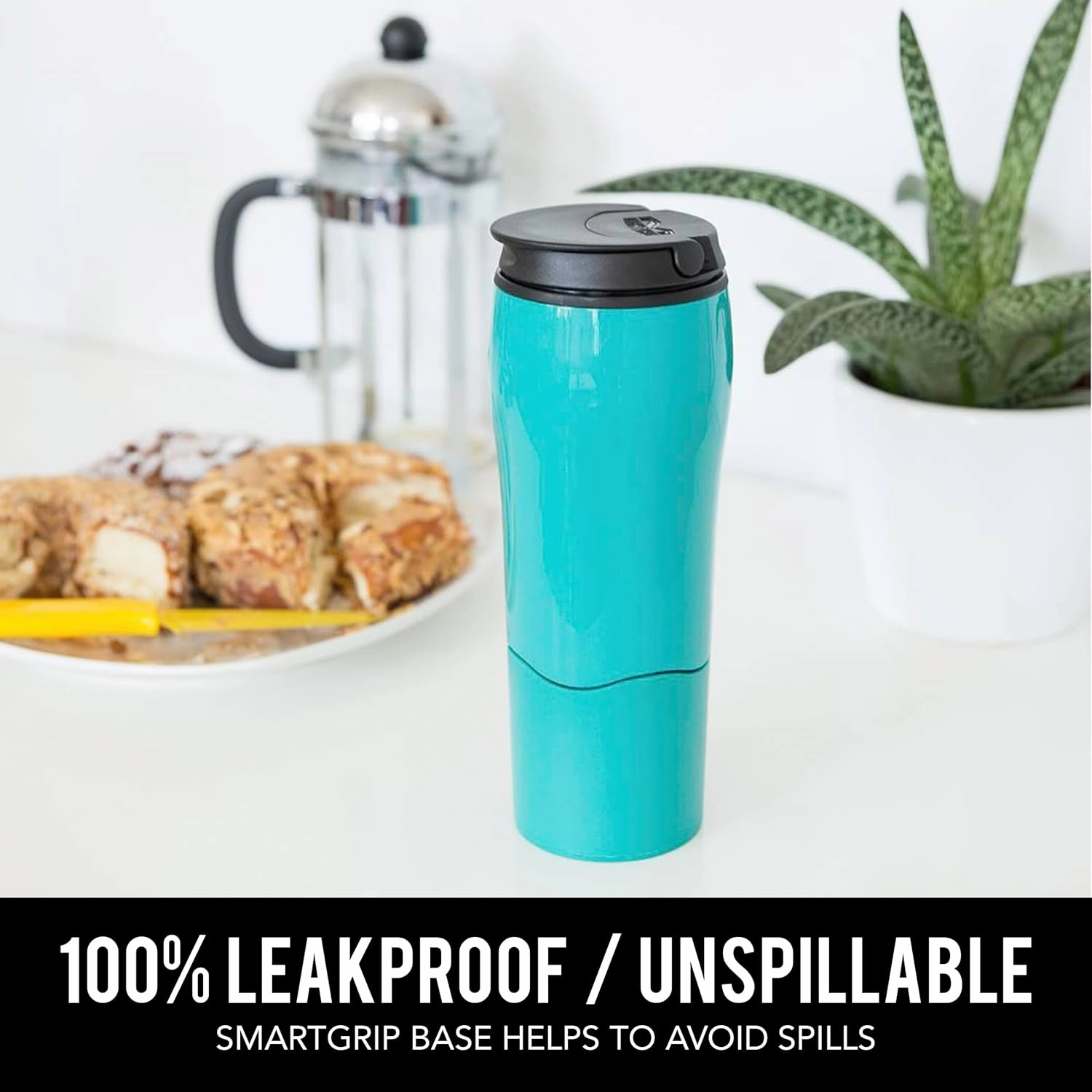 Mighty Mug Plastic Travel Mug, No Spill Double Wall Tumbler, Cold/Hot, Cup-Holder Friendly, Dishwasher Safe, (Cream, 12oz)