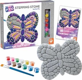 MindWare Paint Your Own Stepping Stone Butterfly, Rock Painting Kit, Stepping Stones Crafts for Kids Ages 8 & up