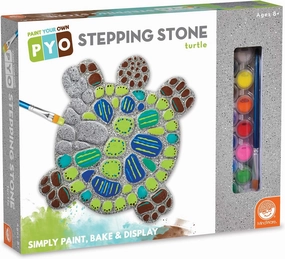 MindWare Turtle Stepping Stone Kit: Paint Your Own Stepping Stones for Kids Craft Kit Includes Paint, Brushes and Instructions
