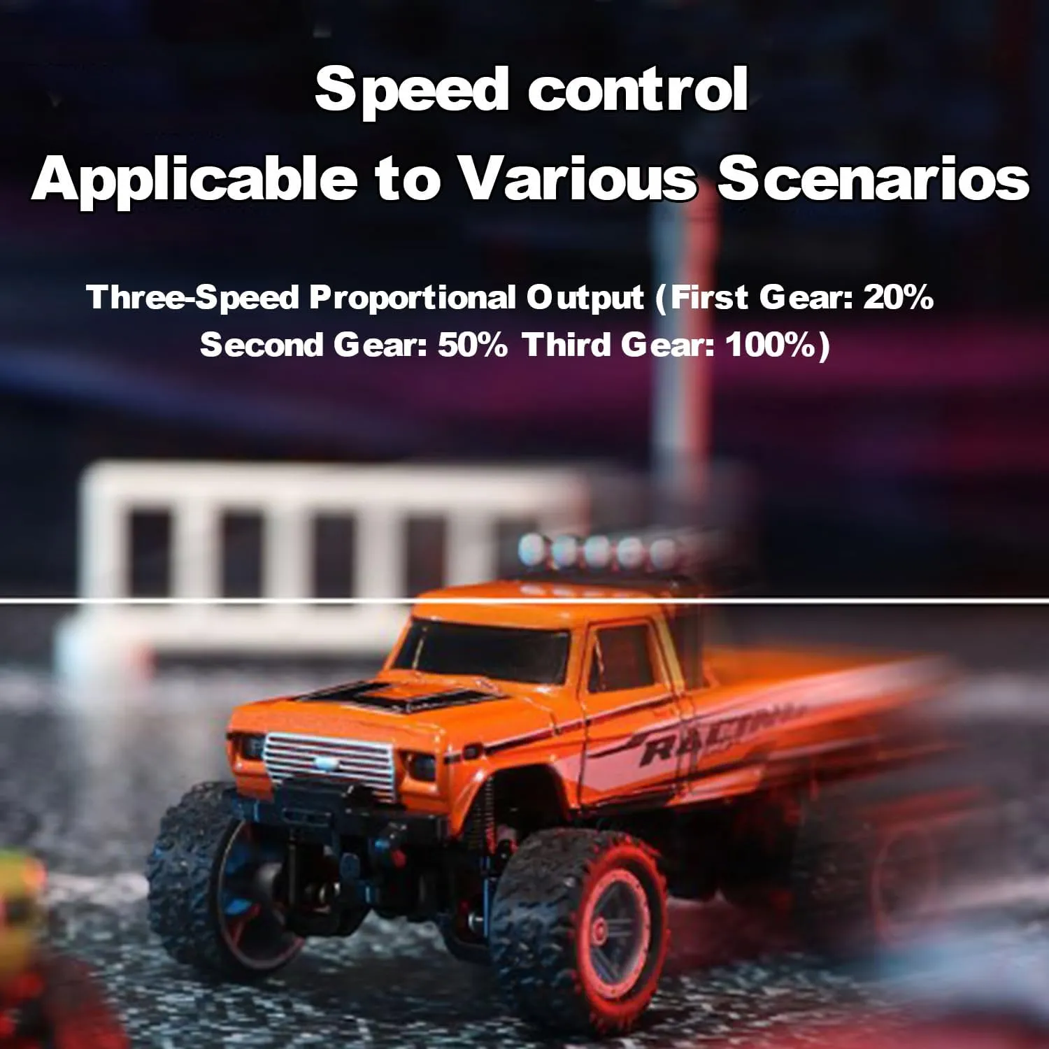 Mini RC Monster Truck With Trailer, 1:64 Scale Remote Control Car With Lights, 2.4Ghz Control, Alloy Semi-Truck, Speed/Steering Adjustable (Green)