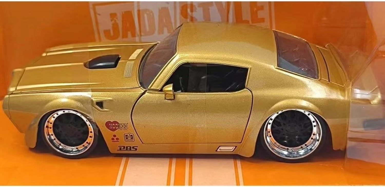 Mini Cars Replica 1:24 for Jada Pontiac Firebird Gold Sports Car Model Die-Cast Cars Home Desktop Decoration Race Car Birthday Party Decorations