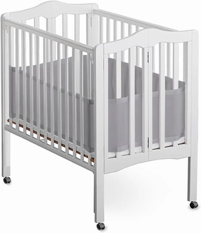 Mini Crib Breathable Mesh Liner by BreathableBaby, Classic 3mm Mesh, Gray, Size 4M Covers 4 Sides FITS MINI CRIBS WITH 38x24” MATTRESS ONLY
