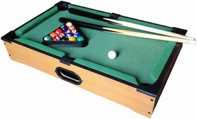 Mini Pool Table & Billiard Set | Small Billiards Balls, Pool Cues, Triangle Rack, Chalk Desk Games for Travel,Friends, Office