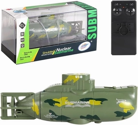 Mini RC Submarine Waterproof Electric Military Model, 6 Channel RC Toy, Ideal Water Diving Gift for Kids (Green)
