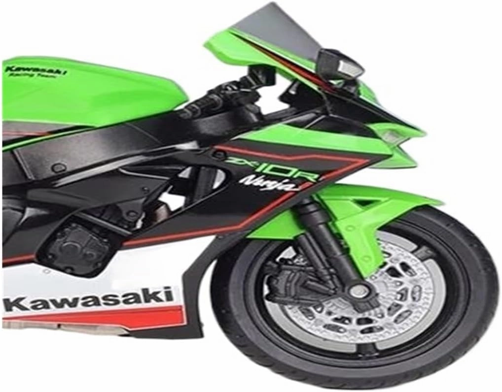 Mini Simulation Motorcycle Toys 1:12 for Kawasaki Ninja ZX-10R Die-cast Alloy Motorcycle Model Classic Adult Souvenir Gift Display Stand Adult for Boys(Green)
