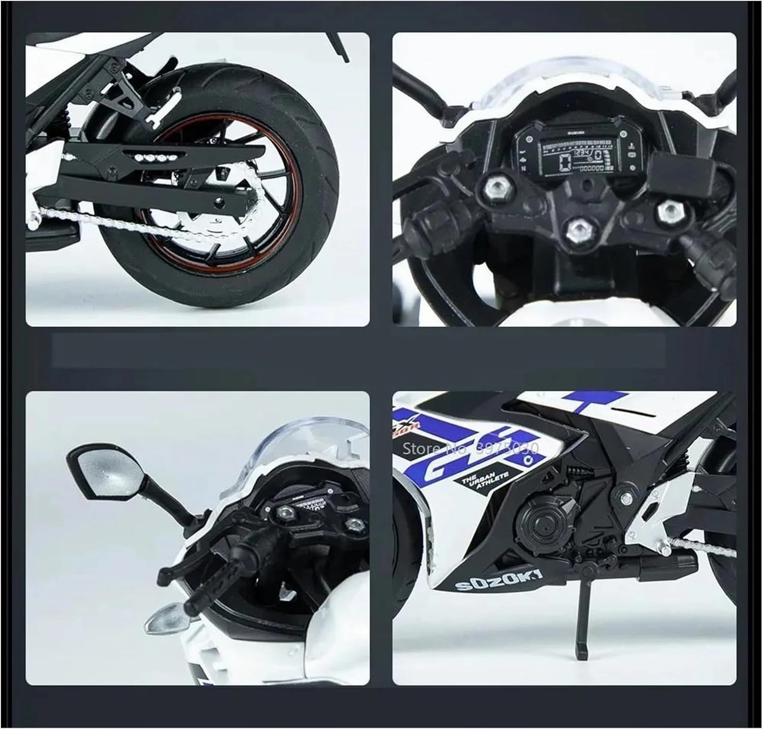 Mini Simulation Motorcycle Toys 1:12 for Suzuki GSX-250R Alloy Metal Model Die-Casting Motorcycle Simulation Toy Children's Gifts Adult for Boys(Blue)