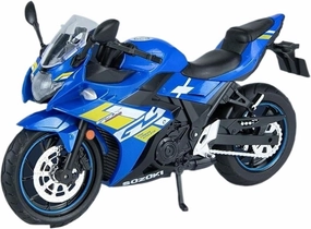 Mini Simulation Motorcycle Toys 1:12 for Suzuki GSX-250R Alloy Metal Model Die-Casting Motorcycle Simulation Toy Children's Gifts Adult for Boys(Blue)