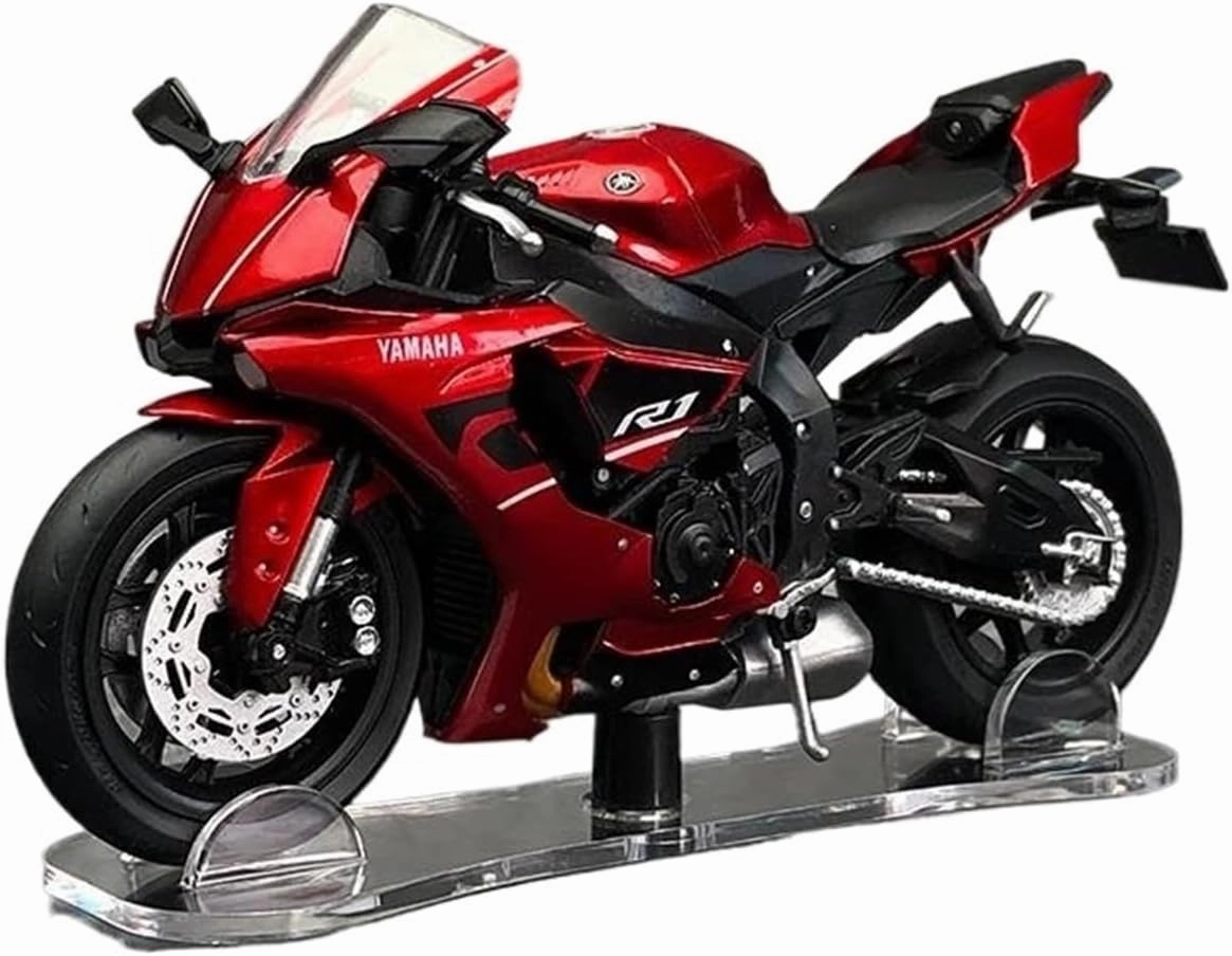 Mini Simulation Motorcycle Toys 1/18 for CM ModeYZF-R1 Deluxe High Performance Motorcycle Die-Cast Toy Model Motorcycle Racing with Display Case Adult for Boys(Red)