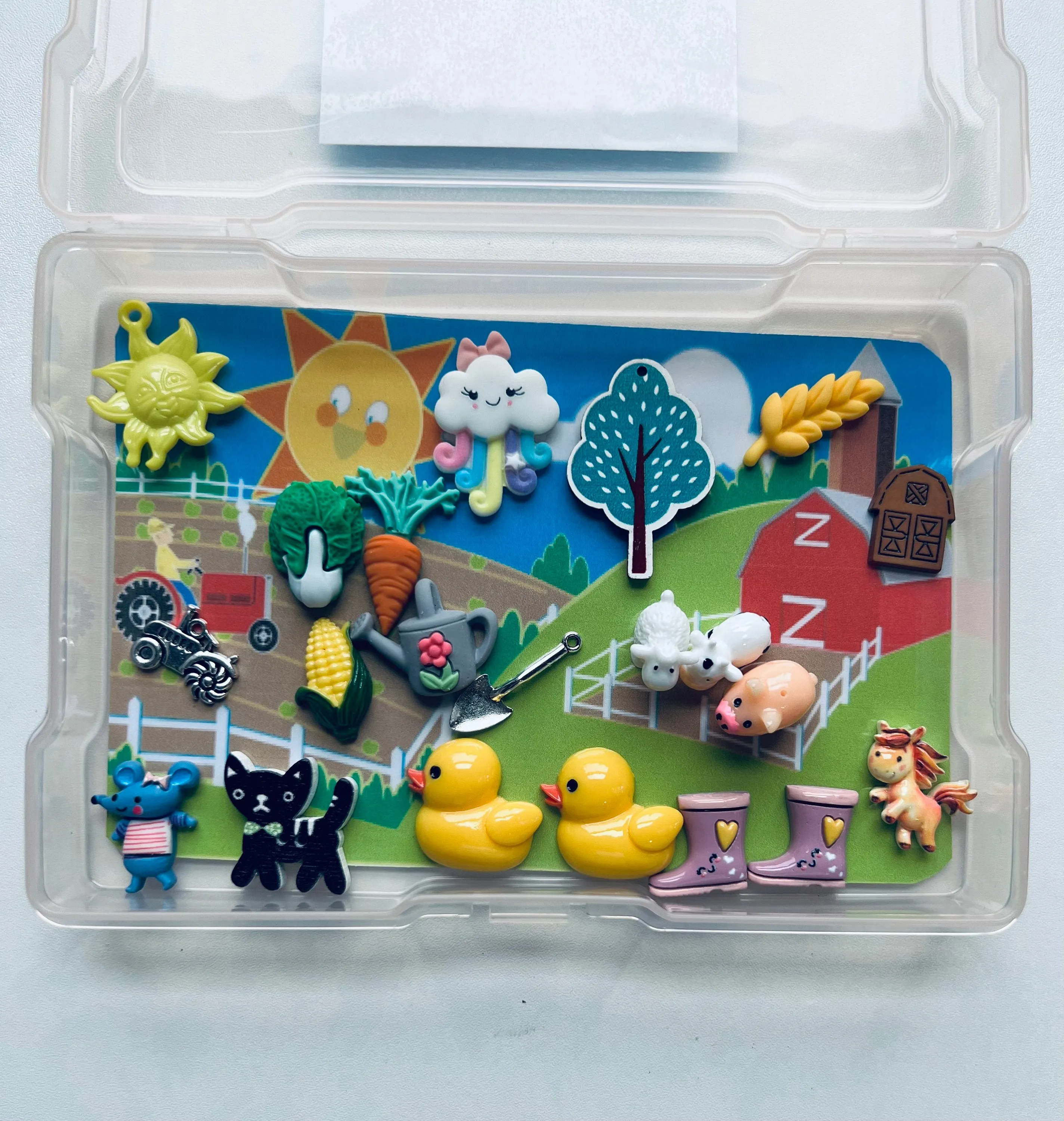 Miniature FARM Mini Objects Speech Therapy Farm Theme Trinkets Language Task Box
