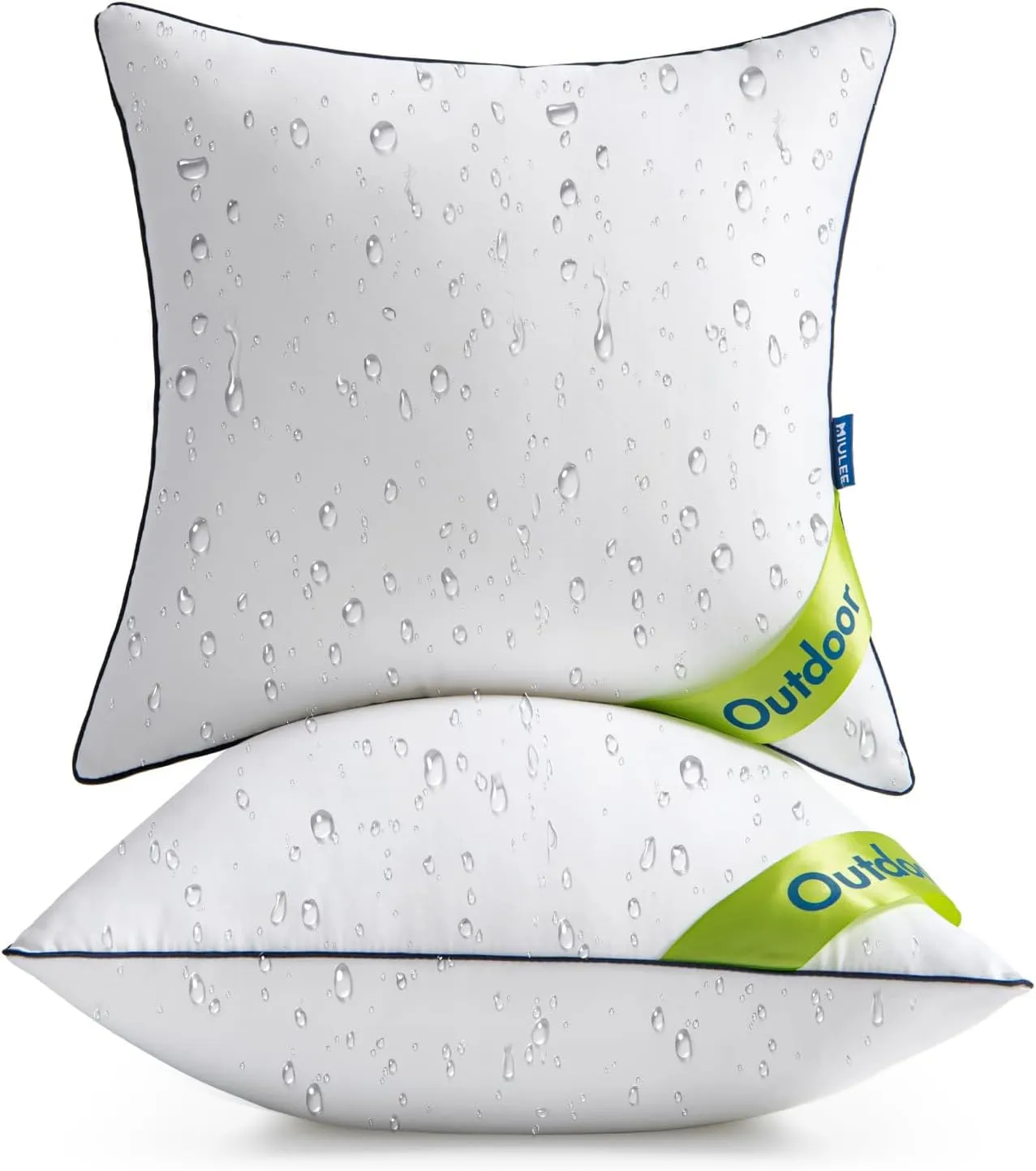 MIULEE 18x18 Outdoor Pillows, Pack of 2 Water Resistant Waterproof Pillow Inserts Decorative Stuffer for Sofa Couch Patio and Garden