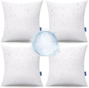 MIULEE 18x18 Outdoor Pillows,Set of 4 Throw Pillows Waterproof,Soft Support Throw Inserts Decorative Water Resistant for Patio Furniture and Garden