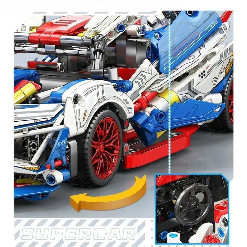 MOC 88320A Tech Apollo Project EVO Sports Racing Car Bricks Toy