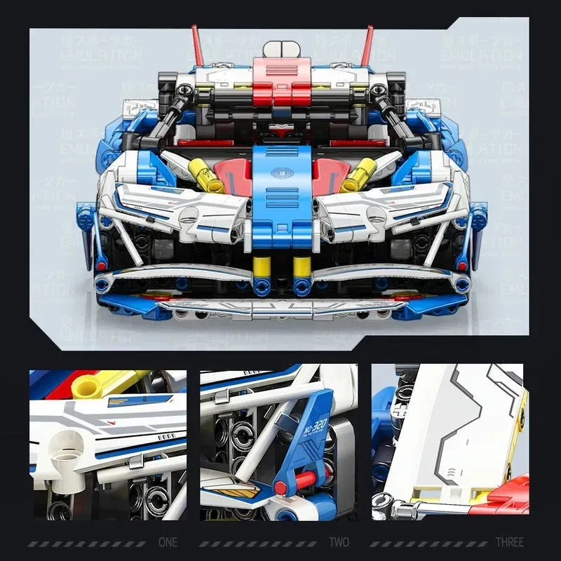 MOC 88320A Tech Apollo Project EVO Sports Racing Car Bricks Toy