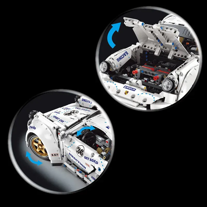 MOC Porsche 911 Widebody Classic Racing Car Bricks Toy QC016