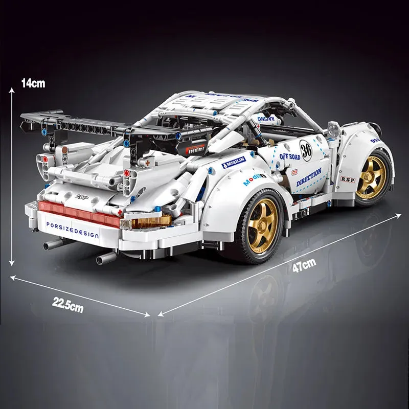 MOC Porsche 911 Widebody Classic Racing Car Bricks Toy QC016