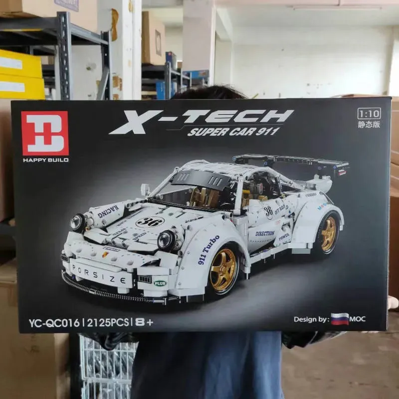 MOC Porsche 911 Widebody Classic Racing Car Bricks Toy QC016