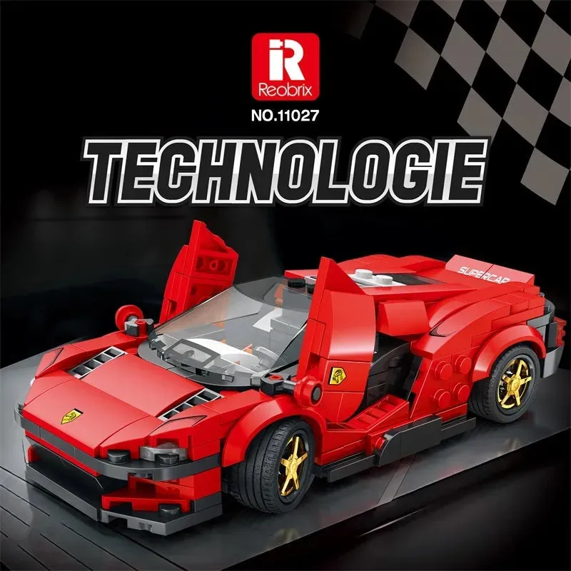 MOC Tech Ferrari Daytona SP3 11027 Super Racing Car Bricks Toy