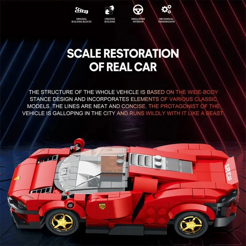 MOC Tech Ferrari Daytona SP3 11027 Super Racing Car Bricks Toy