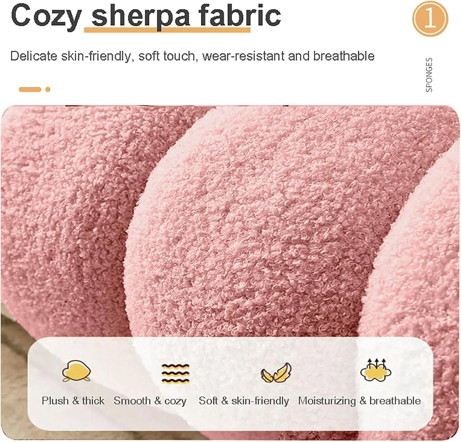 Modern Upholstered Wool Plush Round Pouf Foot Stool for Living Room or Makeup Room Pink Vanity Stool Chair 35x40cm