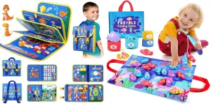 Montessori Busy Book for Toddlers 1-3, Fishing Game Toy for Toddlers 1-3