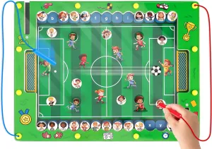 Montessori Magnetic Alphabet Letter Puzzle: Toys for 3 4 5 Year Old Boys Girls, Preschool Learning Activities Soccer Games Sensory Toys for Toddlers, Fine Motor Skills Toddler Travel Wooden Toys