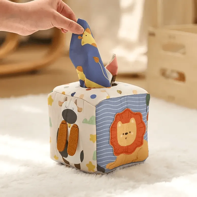 Montessori Tissue Box Toy – Sensory & Educational Play for Babies